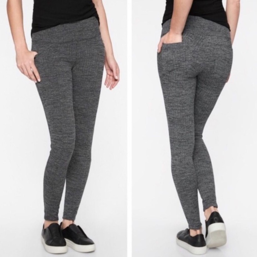 Athleta Pocket Leggings Chevron Herringbone Gray Women's Size XS